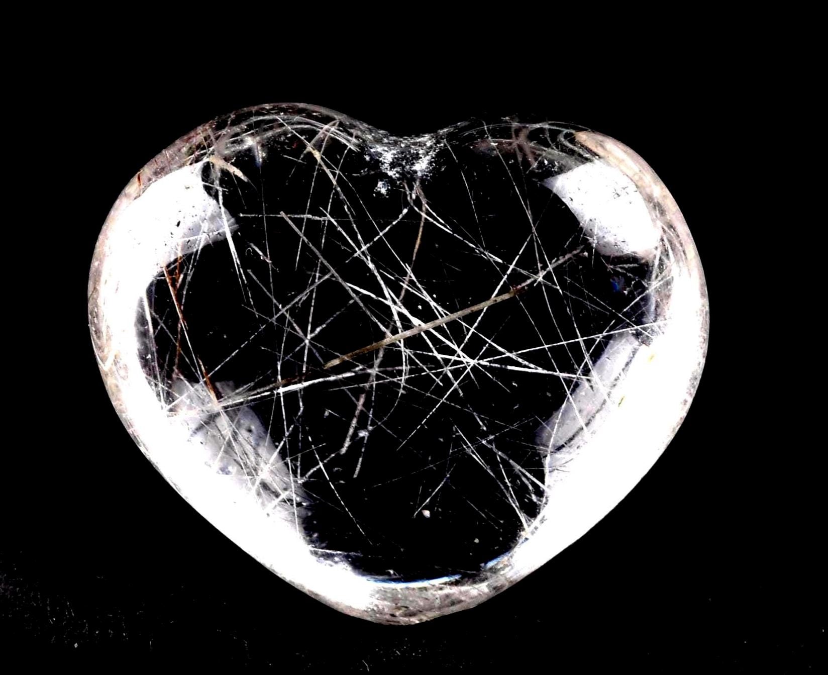 satyaloka golden ,silver black  mystic rutile  heart  cleans aura,scrying,spiritual inspiration #7658