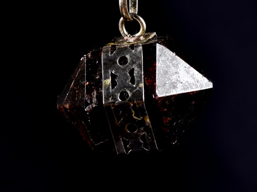 Garnet  Double Terminated polished Pendant  natural  gem  courage and passion #   7983