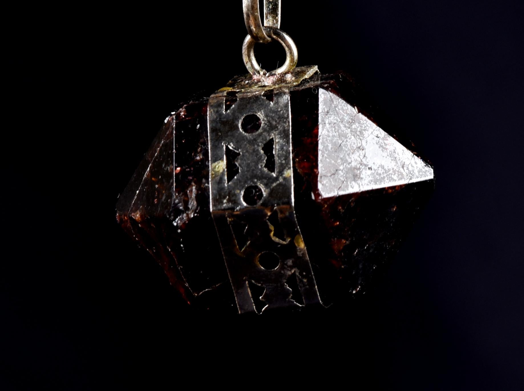 Garnet  Double Terminated polished Pendant  natural  gem  courage and passion #   7983