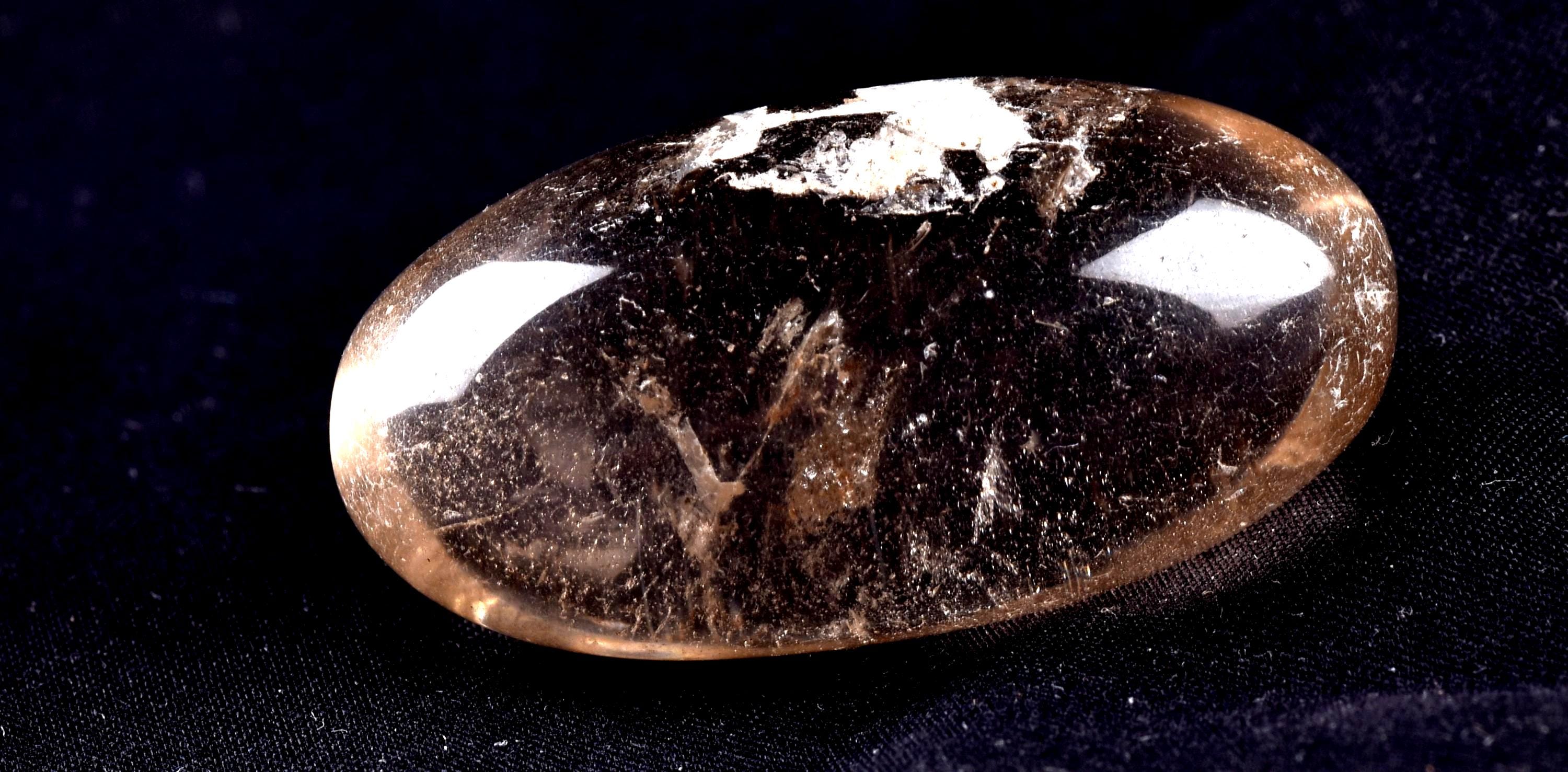 Satyaloka satyamani smoky quartz scrying devic mirror Lingam   High frequency synergy 12 crystal ''sat-chit -ananda  8049