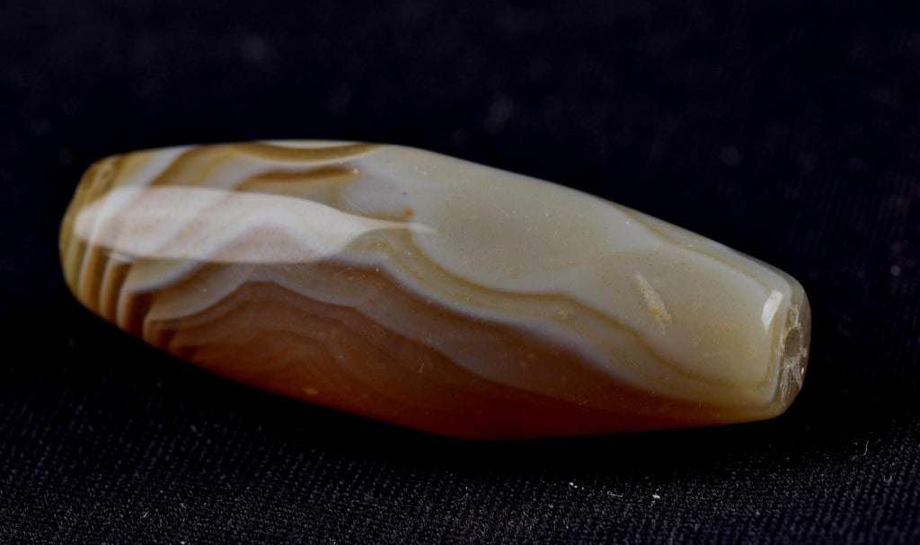 Mystic Sulemani  drum bead  bhaisajyaguru soloman stone evil eye shaman protection reach patina #8053