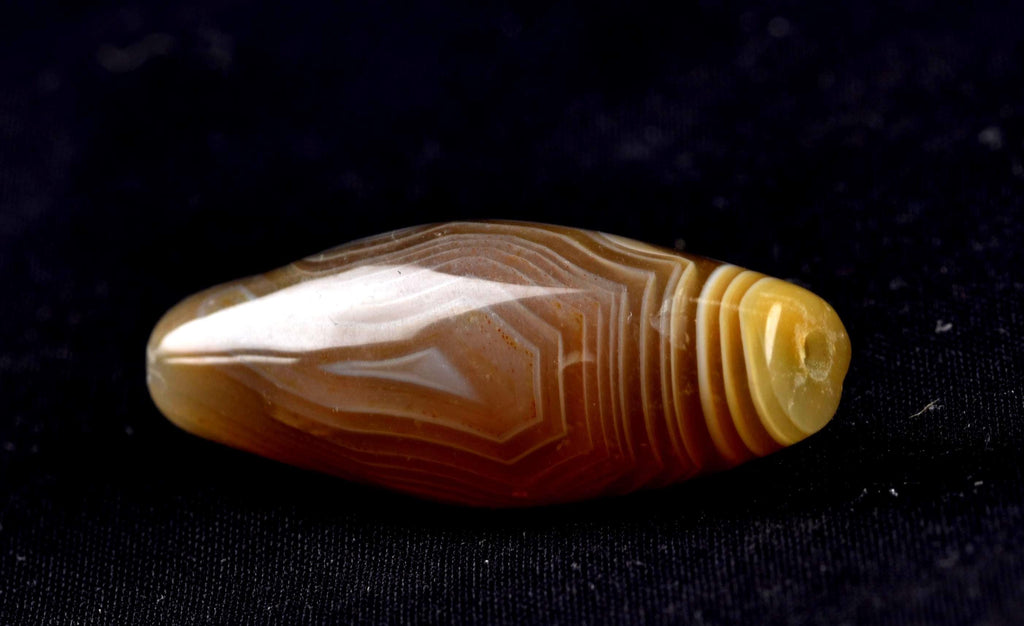 Mystic Sulemani  drum bead  bhaisajyaguru soloman stone evil eye shaman protection reach patina #8053