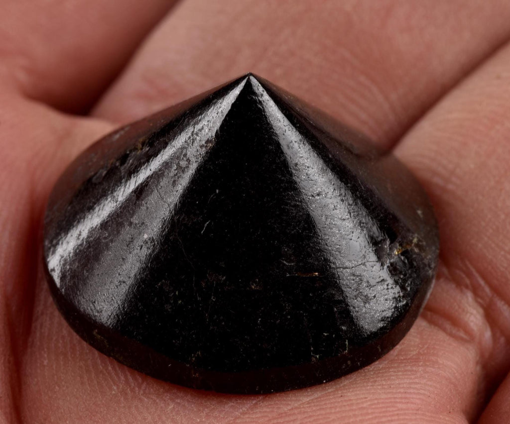 Black tourmaline cone pyramid  negativity,radiation shaman  healing wand # 8058