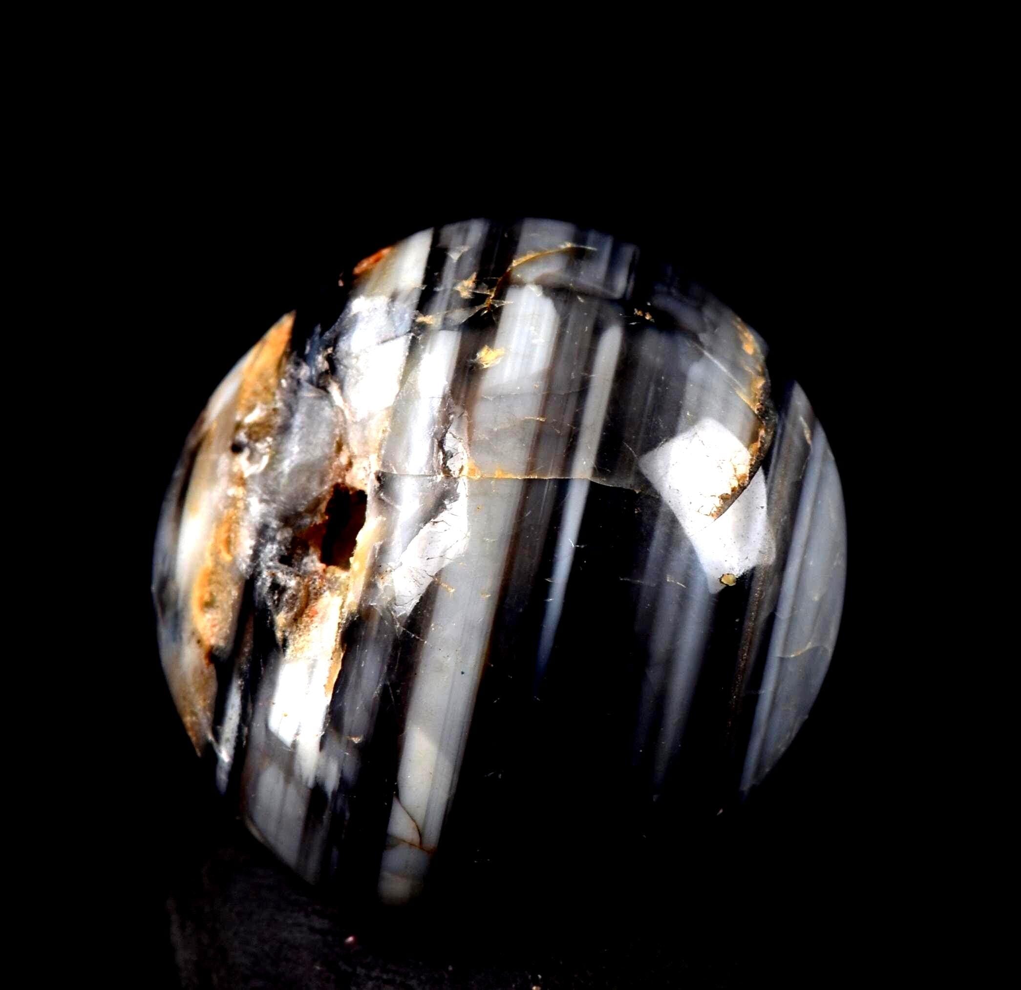 Mystic Sulemani  stone bead  bhaisajyaguru soloman stone evil eye shaman protection reach patina  #7664