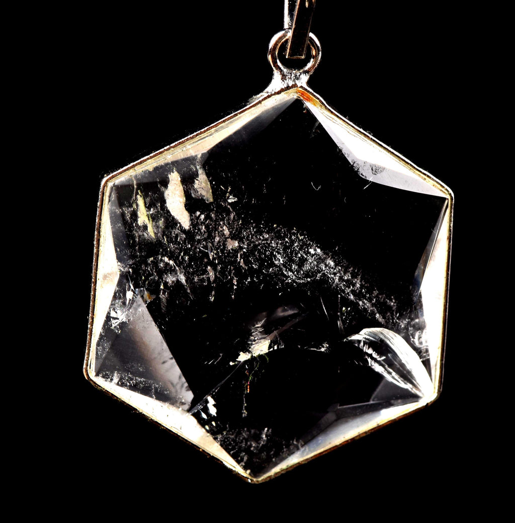 satyaloka Quartz Hexagonal Star Pendant Facilitator Accelerator| Hexagram | Sacred Geometry 7792