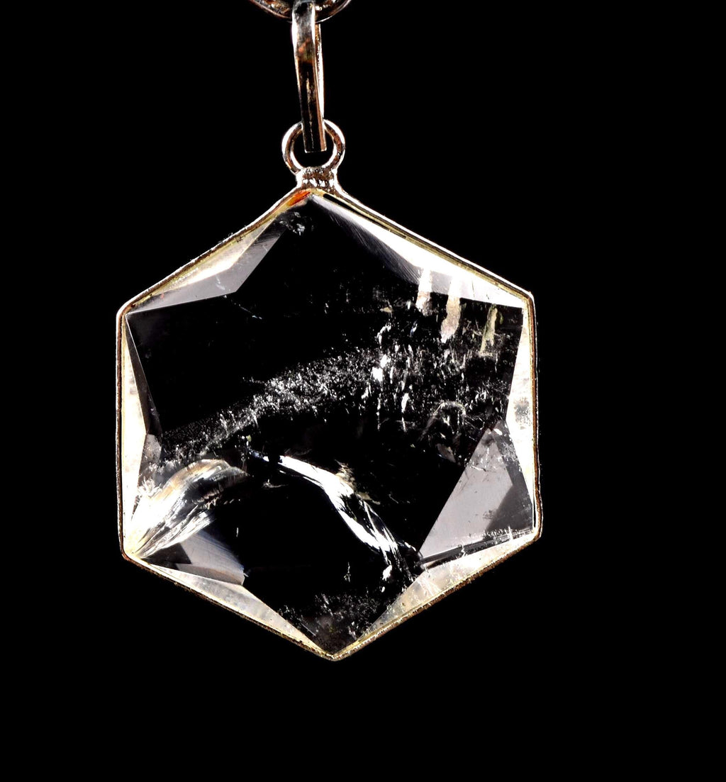 satyaloka Quartz Hexagonal Star Pendant Facilitator Accelerator| Hexagram | Sacred Geometry 7792