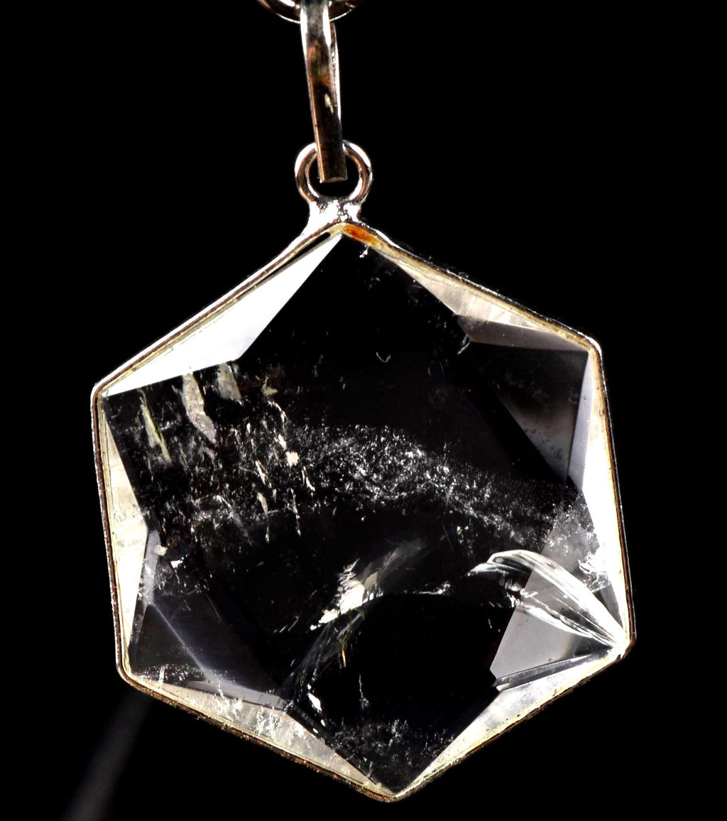 satyaloka Quartz Hexagonal Star Pendant Facilitator Accelerator| Hexagram | Sacred Geometry 7792