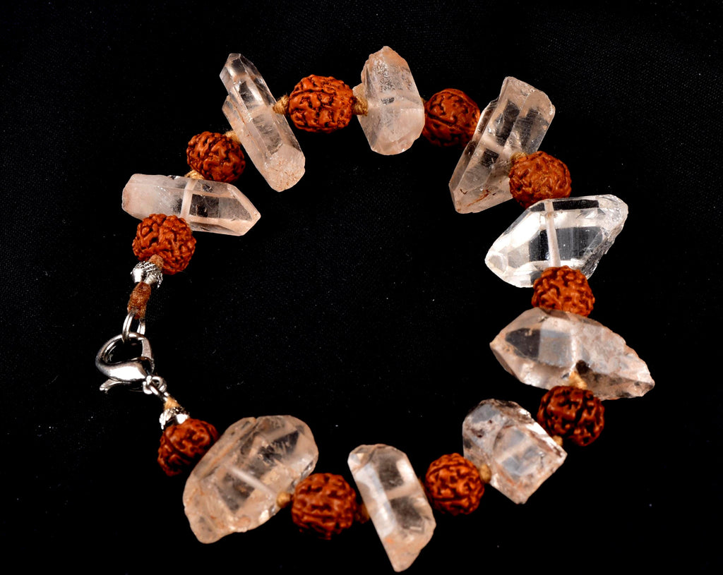 Himalayan tiny points shaman protection good luck bracelet with rudraksha # 8023