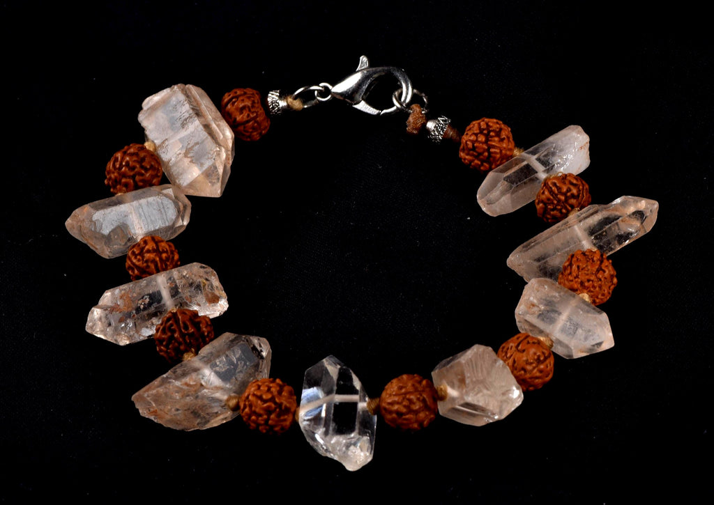 Himalayan tiny points shaman protection good luck bracelet with rudraksha # 8023