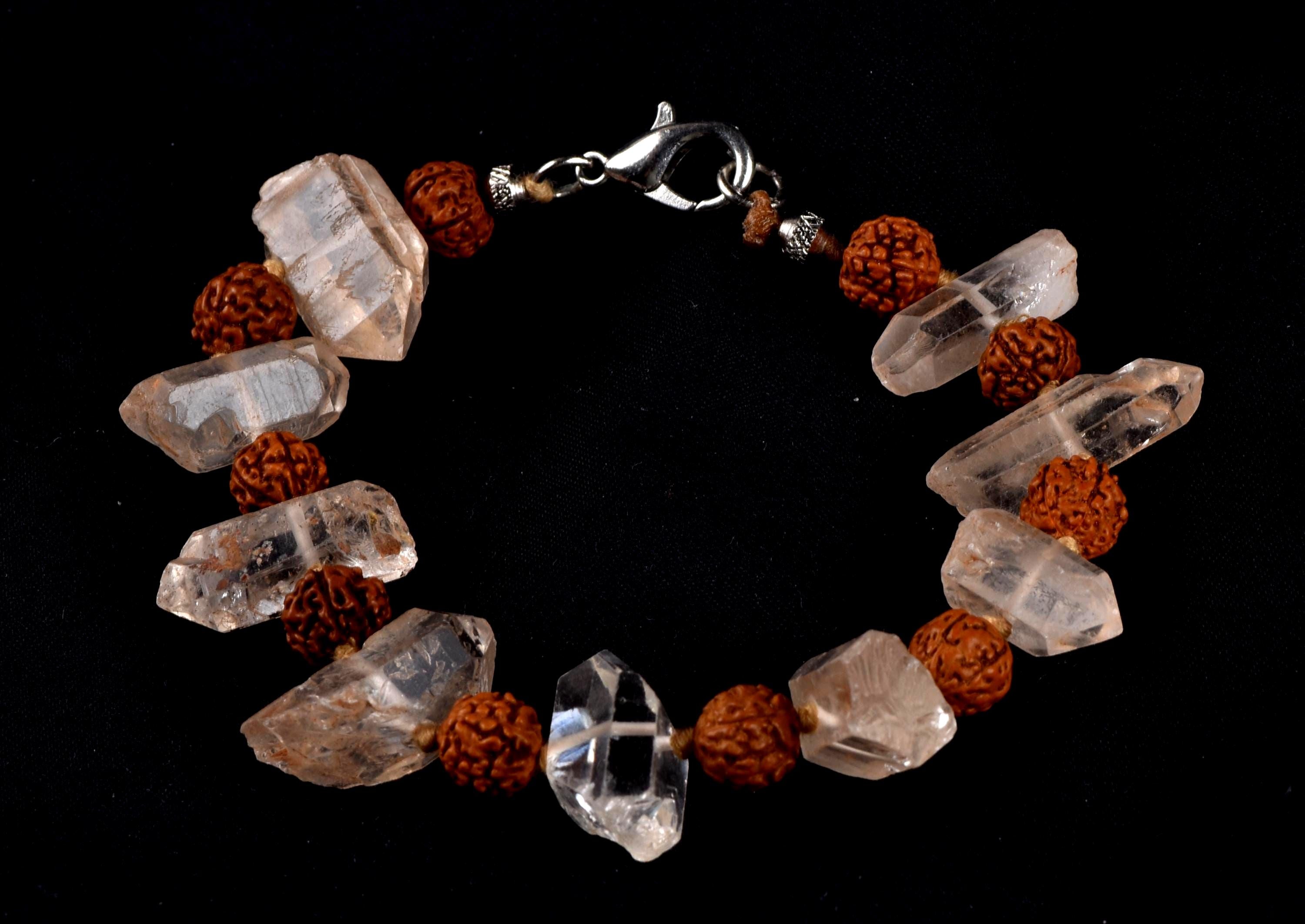 Himalayan tiny points shaman protection good luck bracelet with rudraksha # 8023