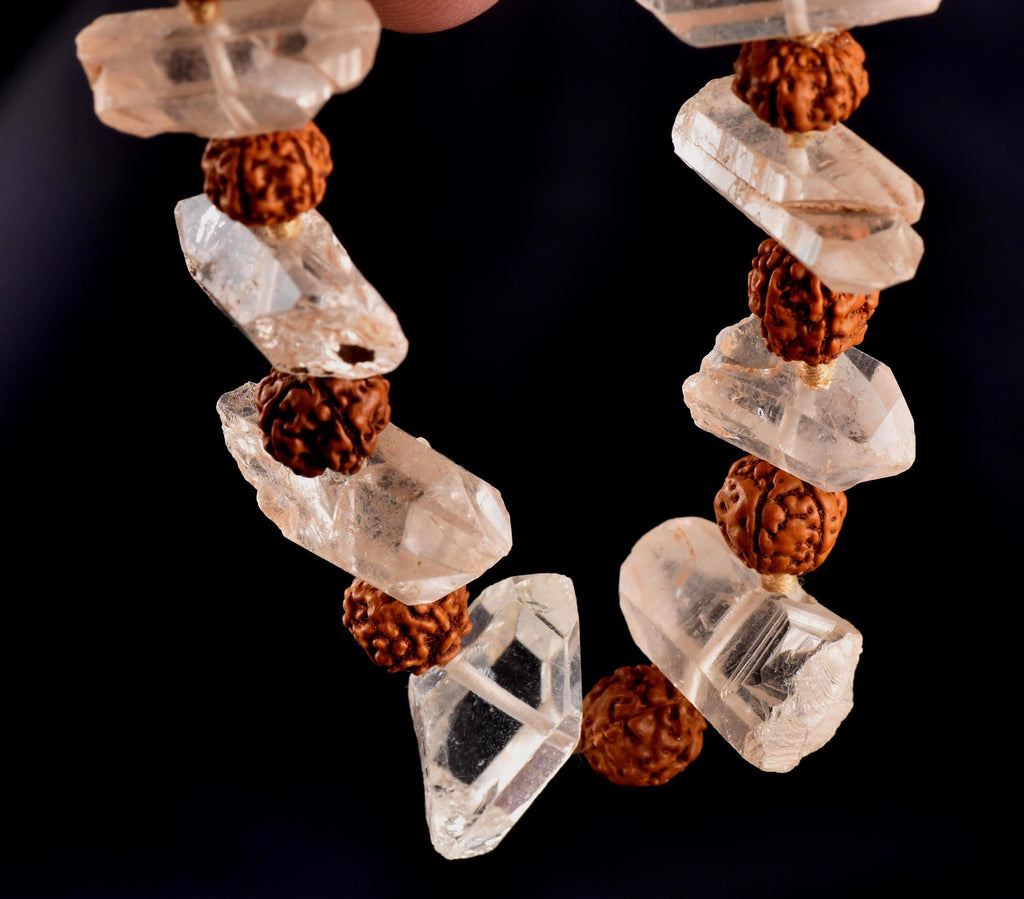 Himalayan tiny points shaman protection good luck bracelet with rudraksha # 8023