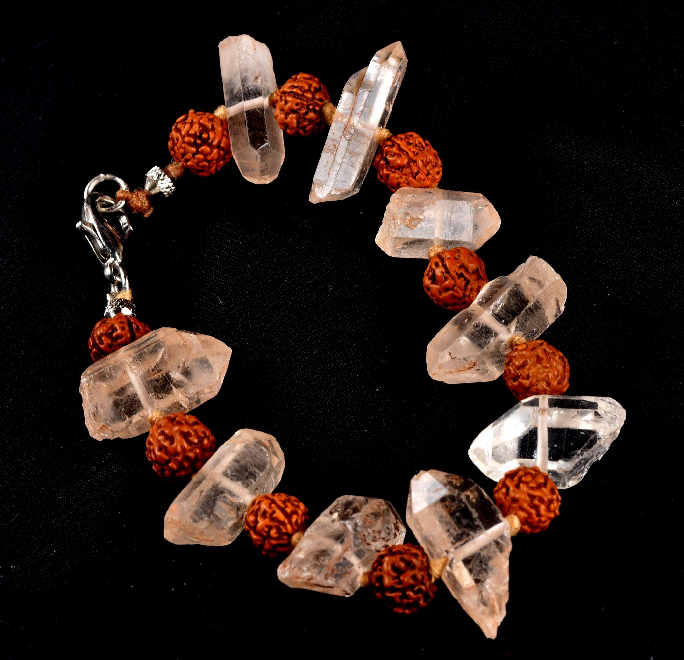 Himalayan tiny points shaman protection good luck bracelet with rudraksha # 8023