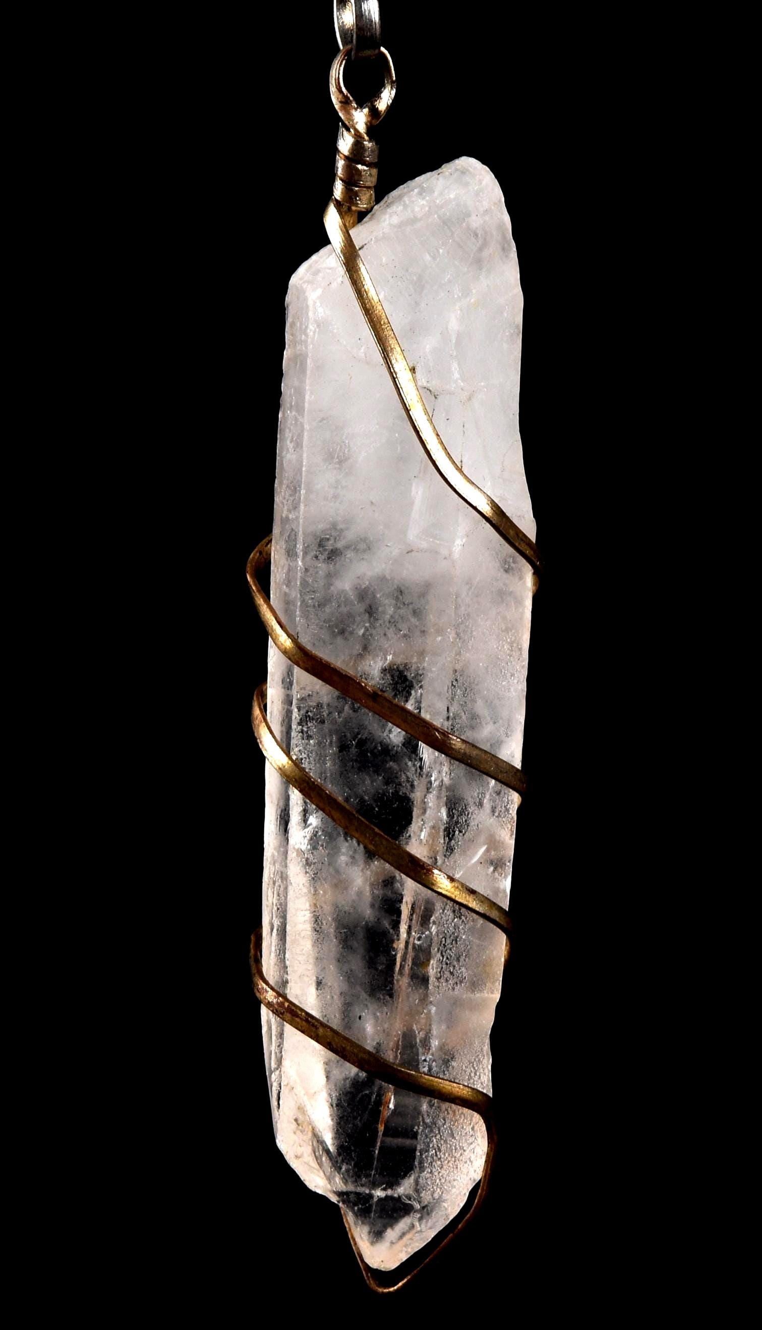 Flower Of Life Himalayan Quartz pendant | Communication  Between Worlds | Powerful Healing Crystal Energy Amplifier Unique 8037