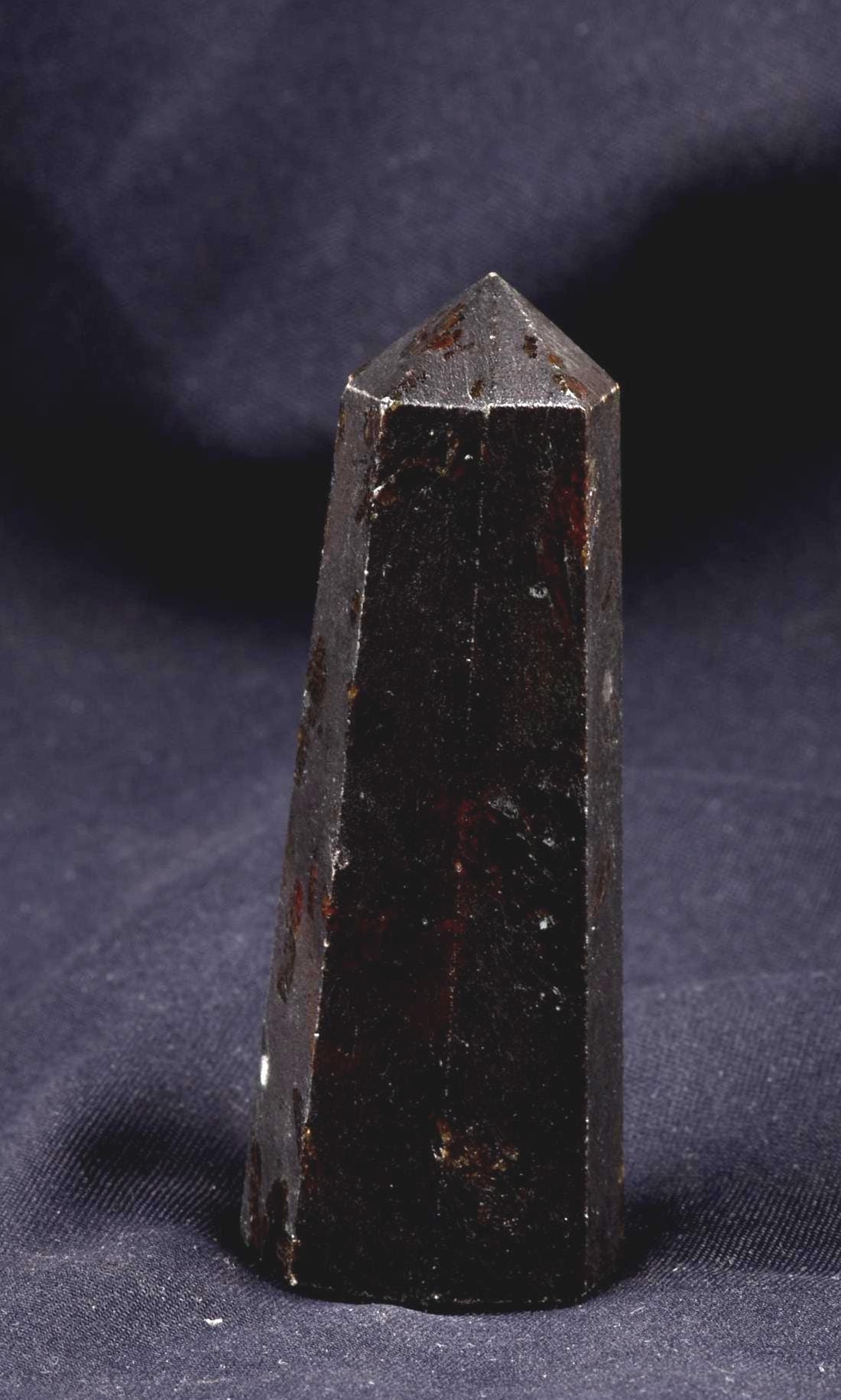 Black tourmaline  eight sided obelisk  negativity,radiation shaman  healing wand # 8056
