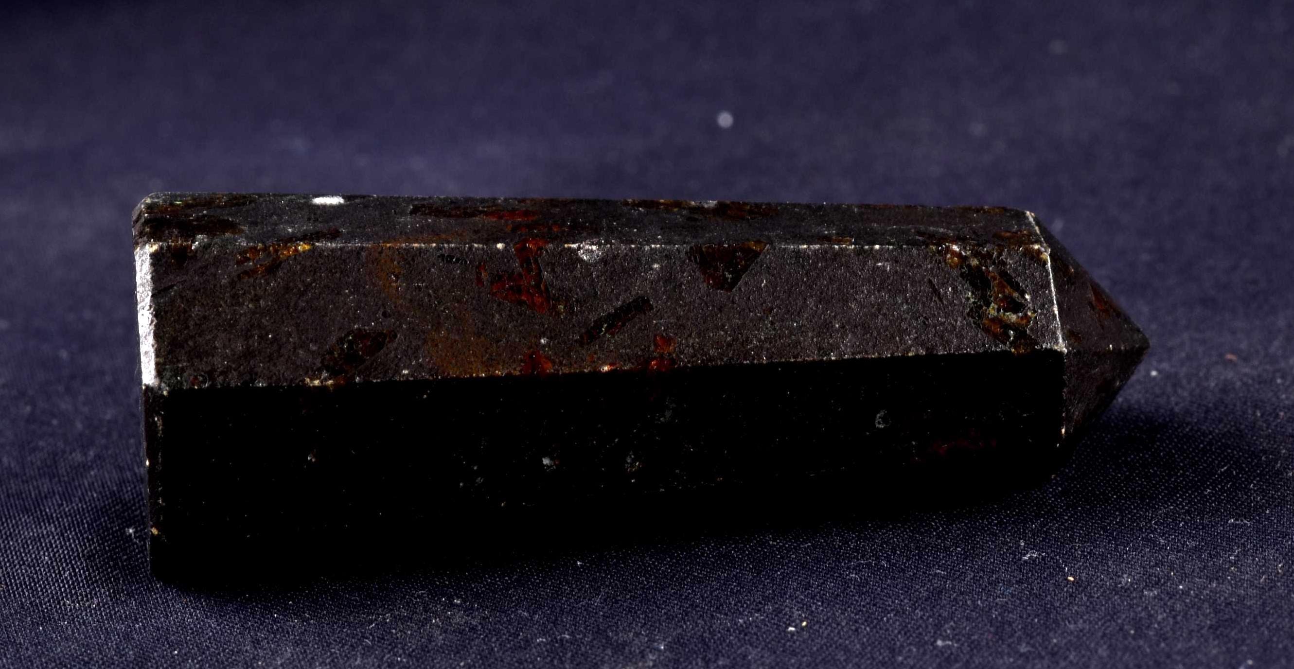 Black tourmaline  eight sided obelisk  negativity,radiation shaman  healing wand # 8056