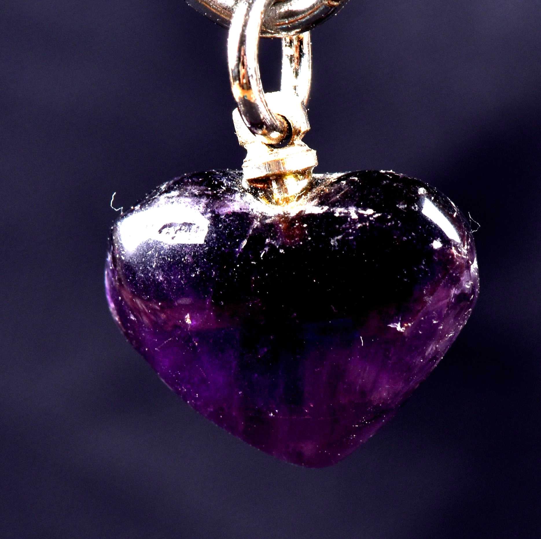 super seven 7 melody stone heart shape tiny pendant   # 8051