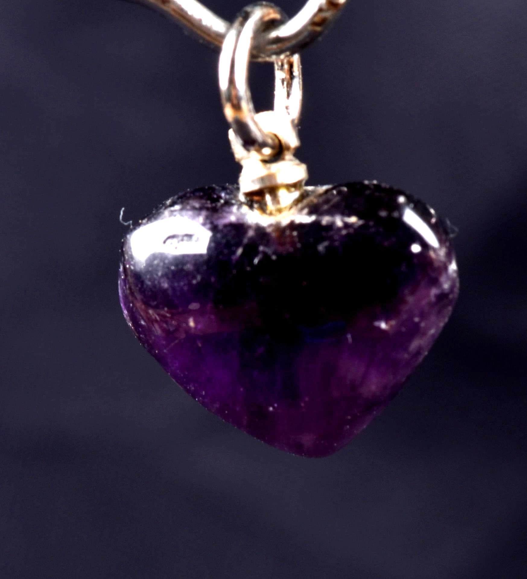 super seven 7 melody stone heart shape tiny pendant   # 8051