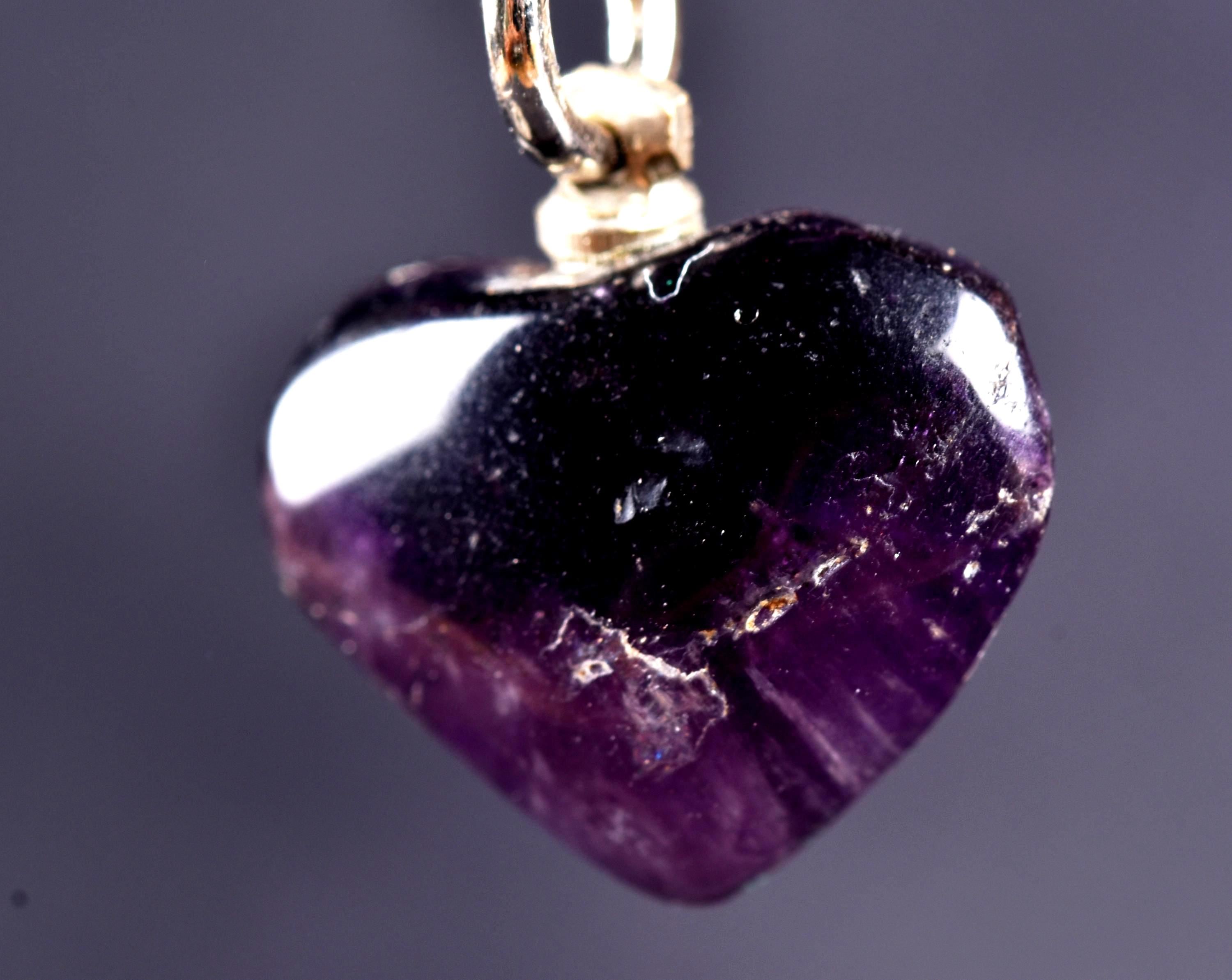 super seven 7 melody stone heart shape tiny pendant   # 8051