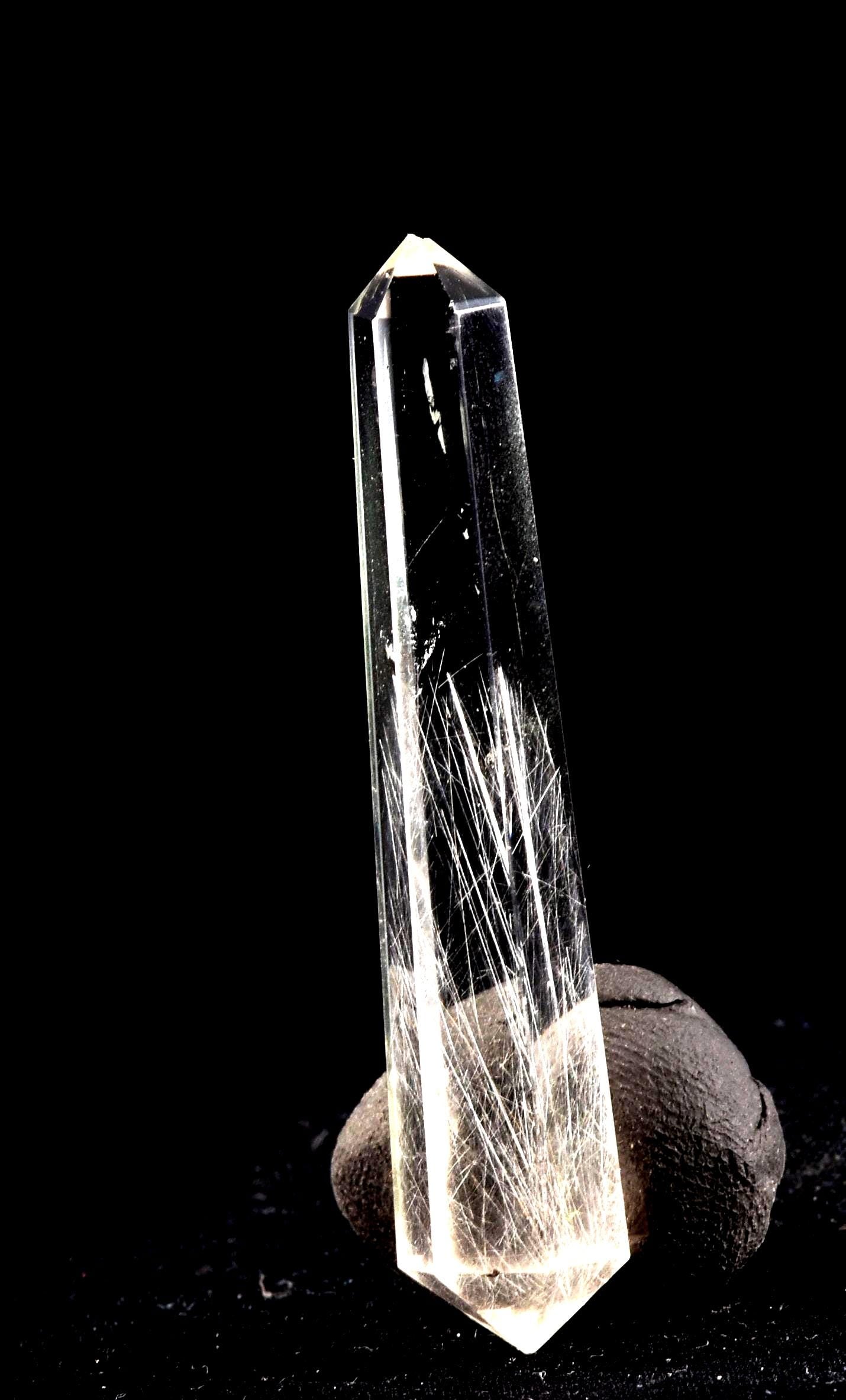 Satyaloka  quartz  double terminated silver rutile '' 6 sided'' High frequency synergy 12 crystal ''sat-chit -ananda. 7108