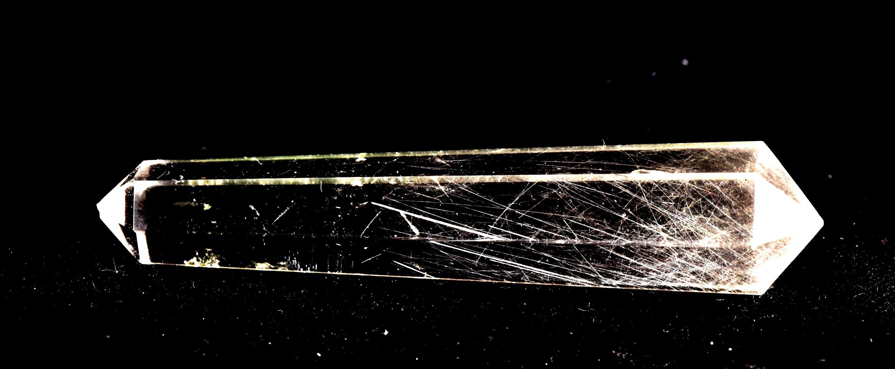 Satyaloka  quartz  double terminated silver rutile '' 6 sided'' High frequency synergy 12 crystal ''sat-chit -ananda. 7108