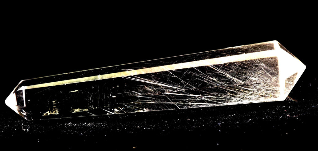 Satyaloka  quartz  double terminated silver rutile '' 6 sided'' High frequency synergy 12 crystal ''sat-chit -ananda. 7108