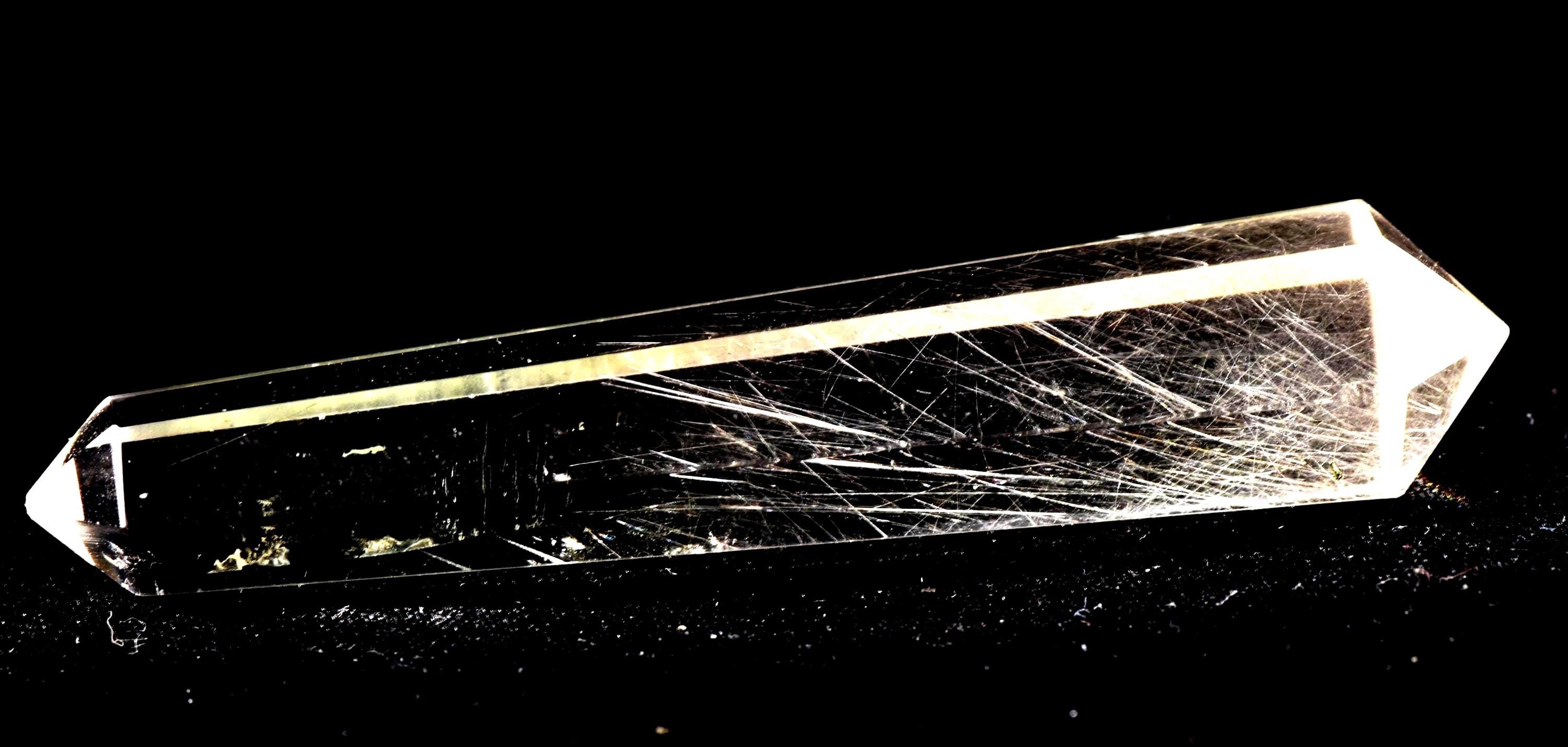 Satyaloka  quartz  double terminated silver rutile '' 6 sided'' High frequency synergy 12 crystal ''sat-chit -ananda. 7108