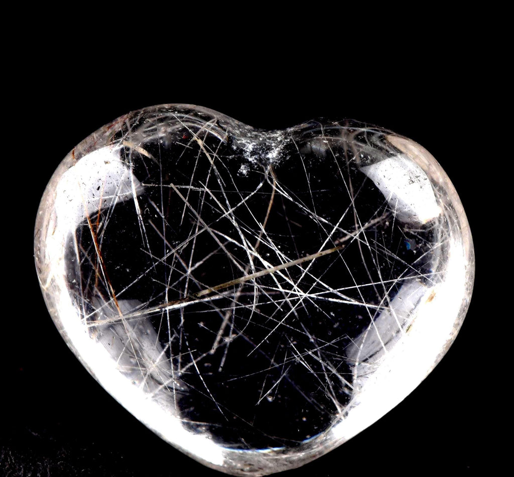 satyaloka golden ,silver black  mystic rutile  heart  cleans aura,scrying,spiritual inspiration #7658