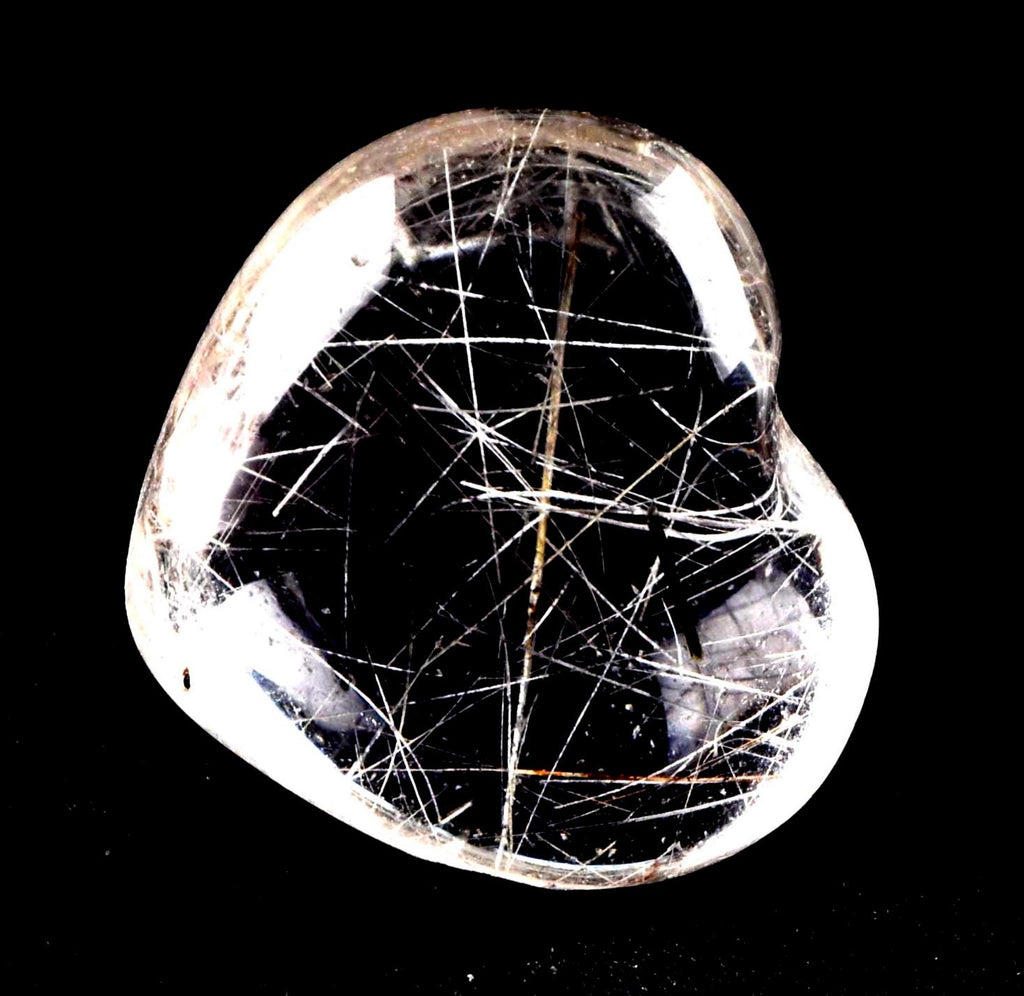 satyaloka golden ,silver black  mystic rutile  heart  cleans aura,scrying,spiritual inspiration #7658