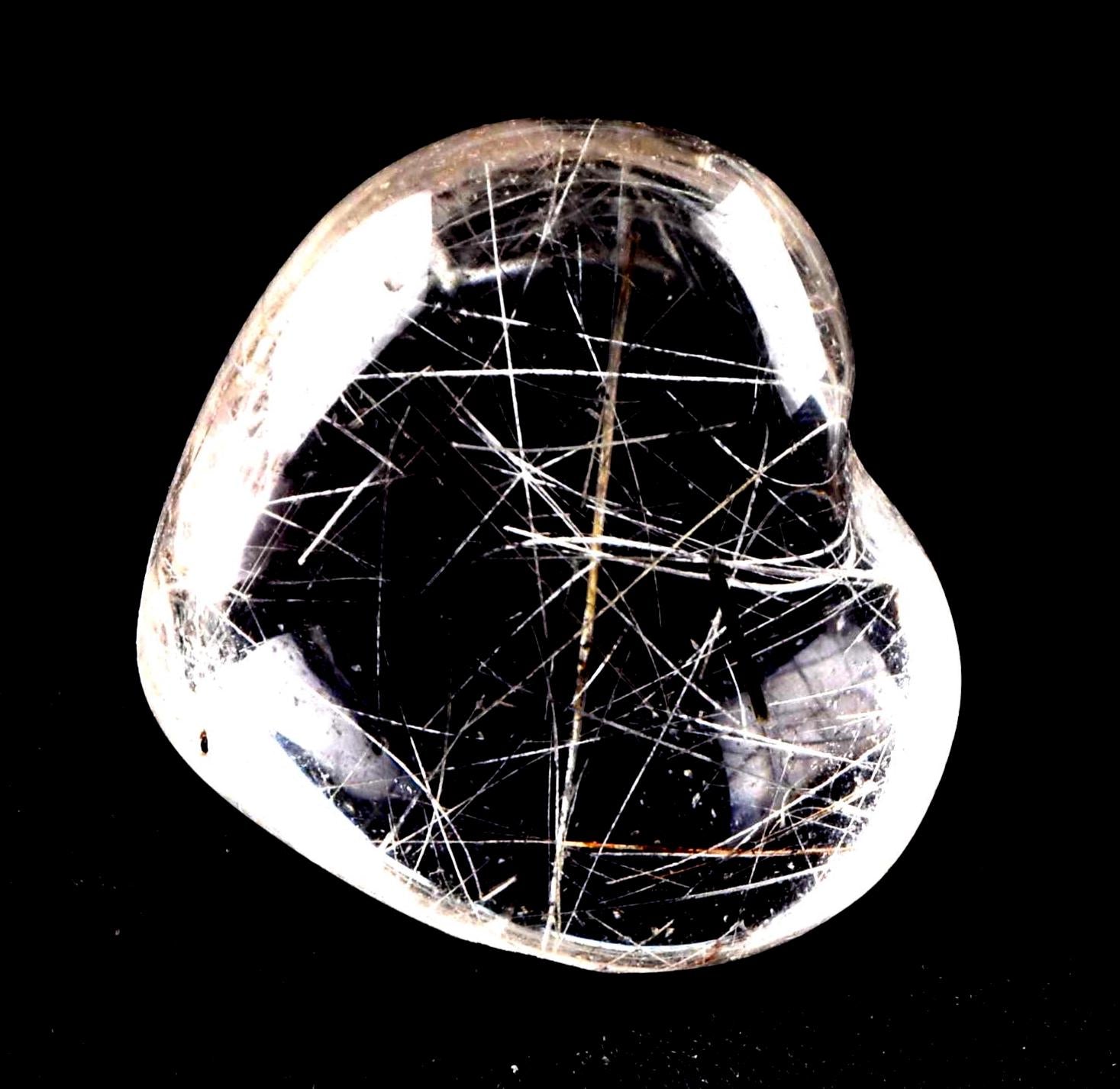satyaloka golden ,silver black  mystic rutile  heart  cleans aura,scrying,spiritual inspiration #7658