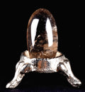 Satyaloka satyamani smoky quartz scrying devic mirror Lingam   High frequency synergy 12 crystal ''sat-chit -ananda  8049