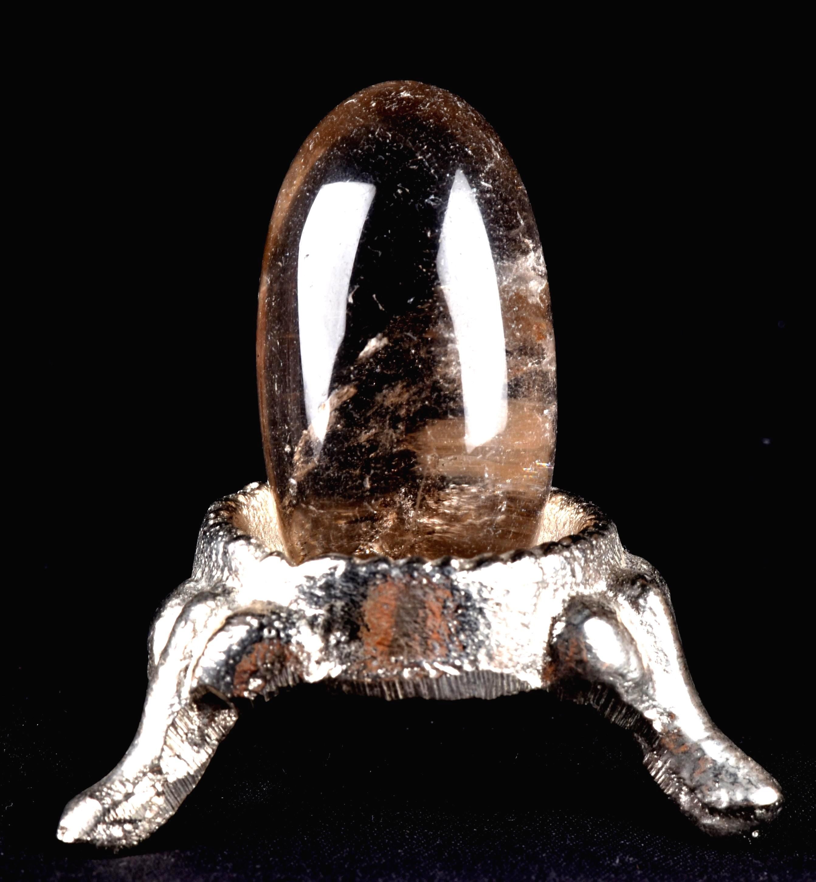 Satyaloka satyamani smoky quartz scrying devic mirror Lingam   High frequency synergy 12 crystal ''sat-chit -ananda  8049