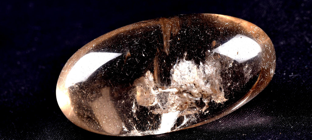 Satyaloka satyamani smoky quartz scrying devic mirror Lingam   High frequency synergy 12 crystal ''sat-chit -ananda  8049