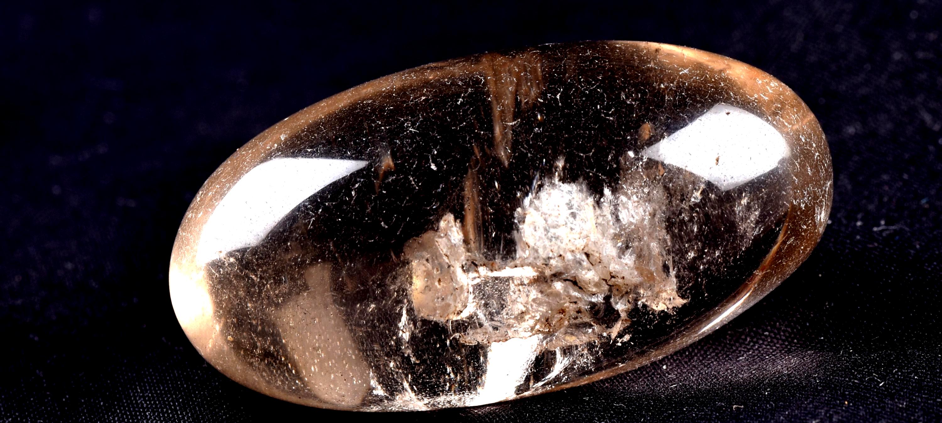 Satyaloka satyamani smoky quartz scrying devic mirror Lingam   High frequency synergy 12 crystal ''sat-chit -ananda  8049