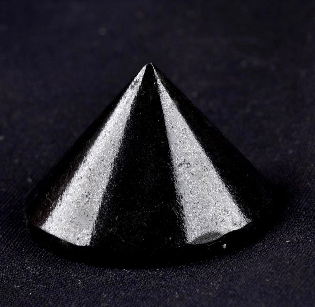 Black tourmaline cone pyramid  negativity,radiation shaman  healing wand # 8058