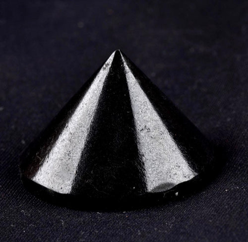 Black tourmaline cone pyramid  negativity,radiation shaman  healing wand # 8058