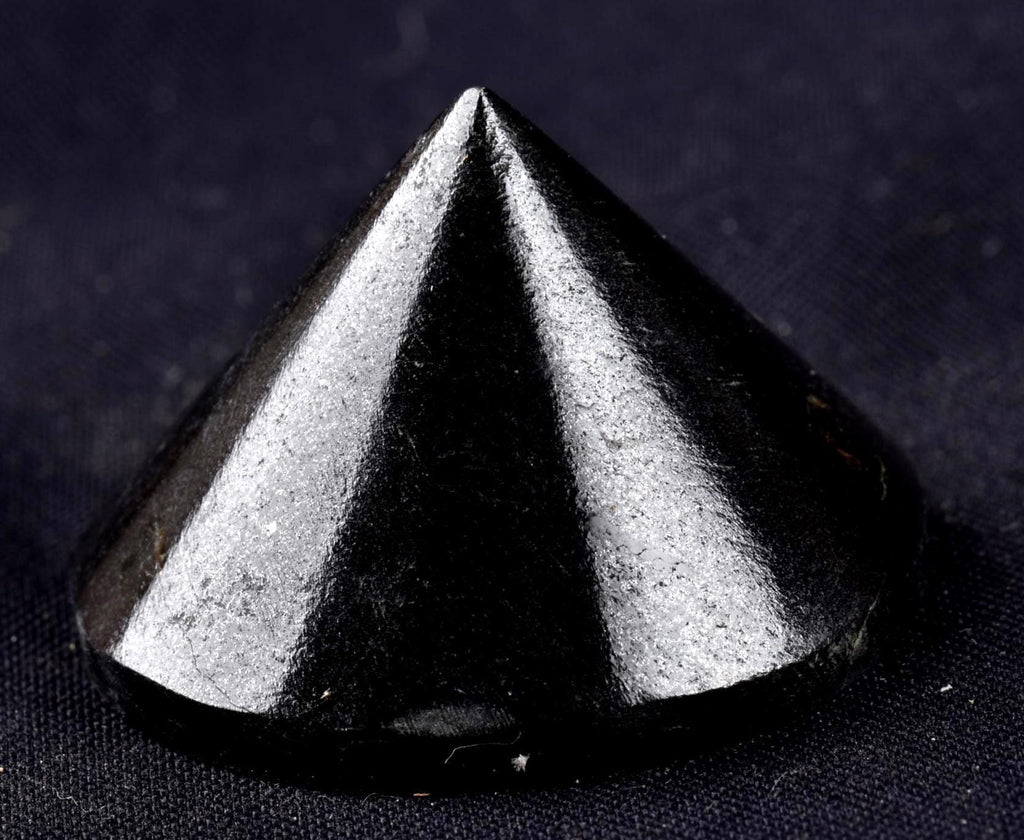 Black tourmaline cone pyramid  negativity,radiation shaman  healing wand # 8058