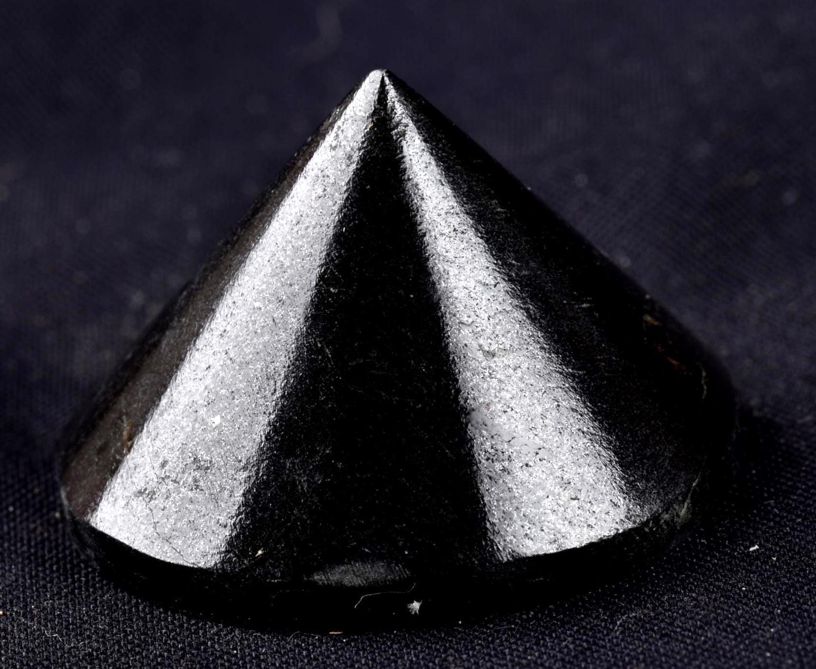 Black tourmaline cone pyramid  negativity,radiation shaman  healing wand # 8058