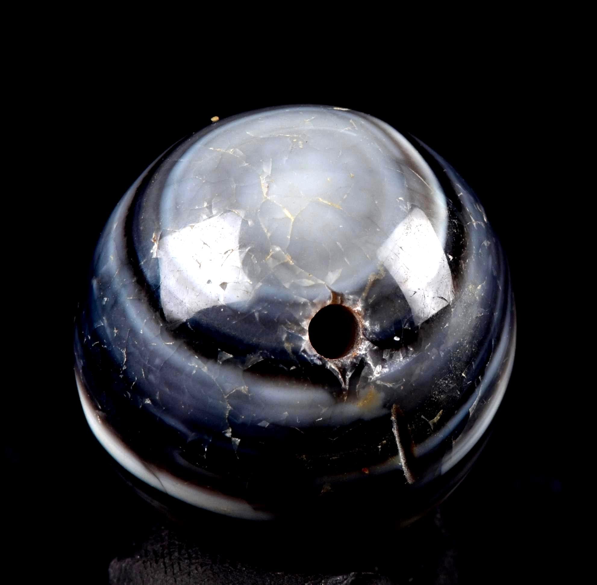 Mystic Sulemani  stone bead  bhaisajyaguru soloman stone evil eye shaman protection reach patina  #7664