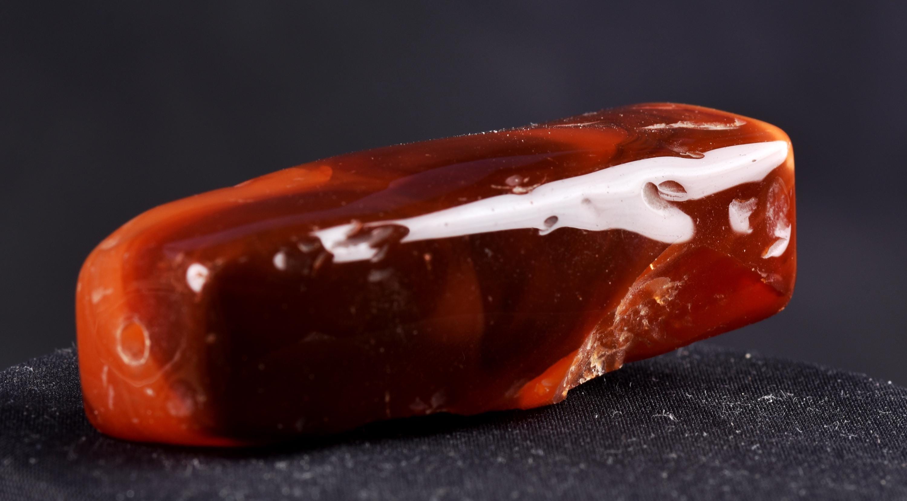 old mystic  pema raka = red lotus color  Carnelian  agate bead for strength courage creativity ''sanctified '' retualistic demadged  #8086