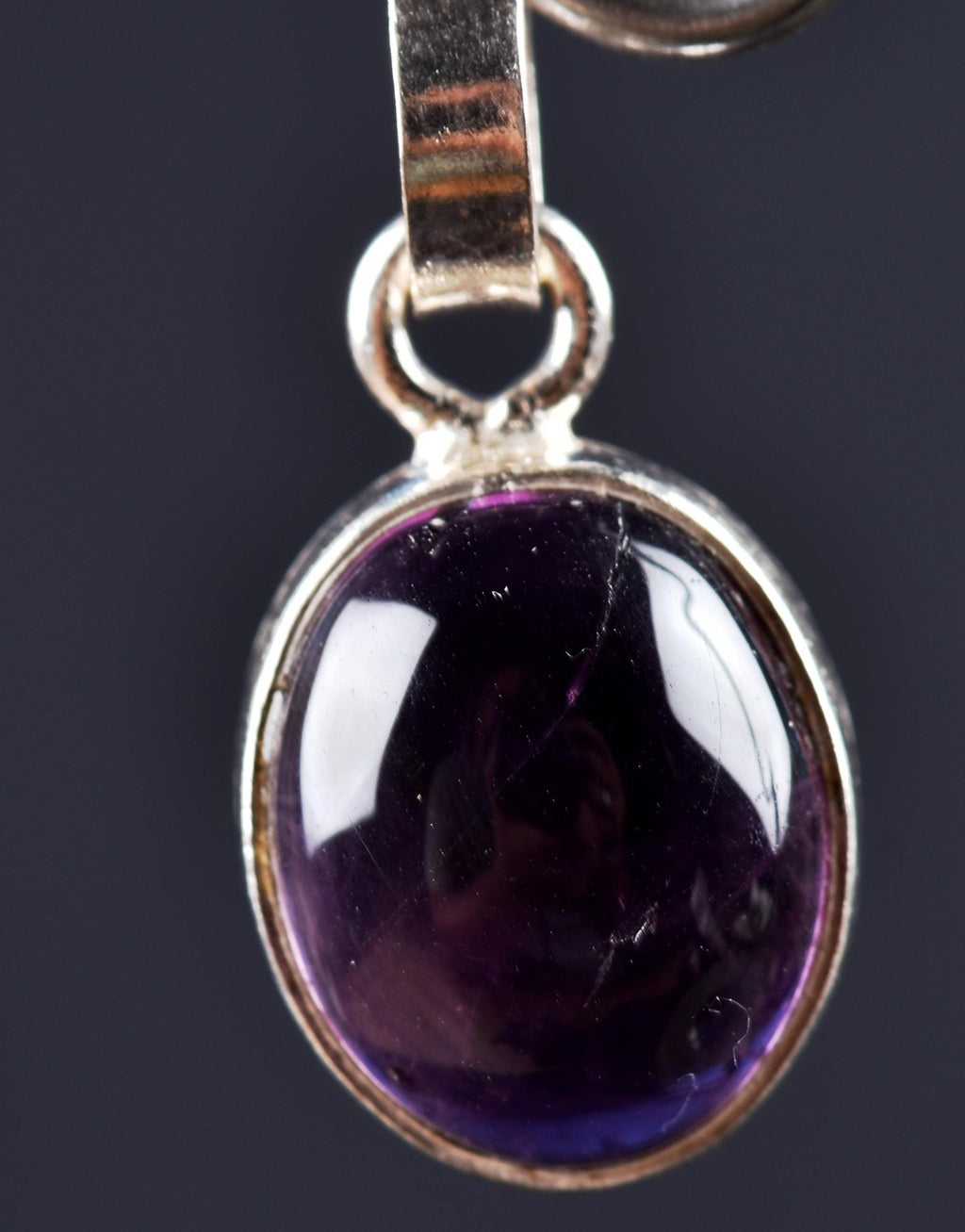 Amethyst sterling silver  pendant   Far-infrared radiation negative ion emission #8094