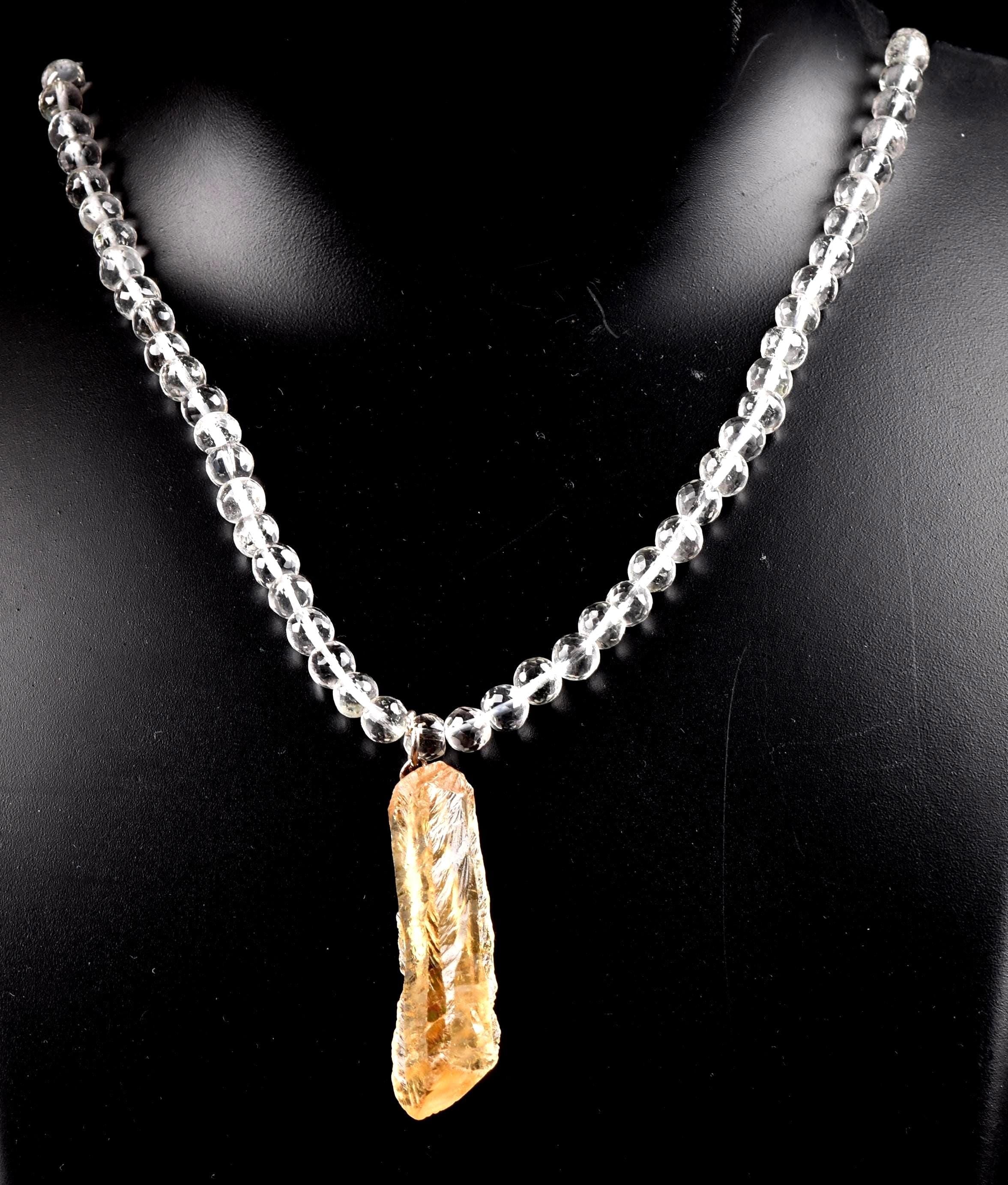 Satyaloka  faceted  '' 108 beads rosary/necklace ''with golden satyaloka  pendant  High frequency synergy 12 crystal #7622