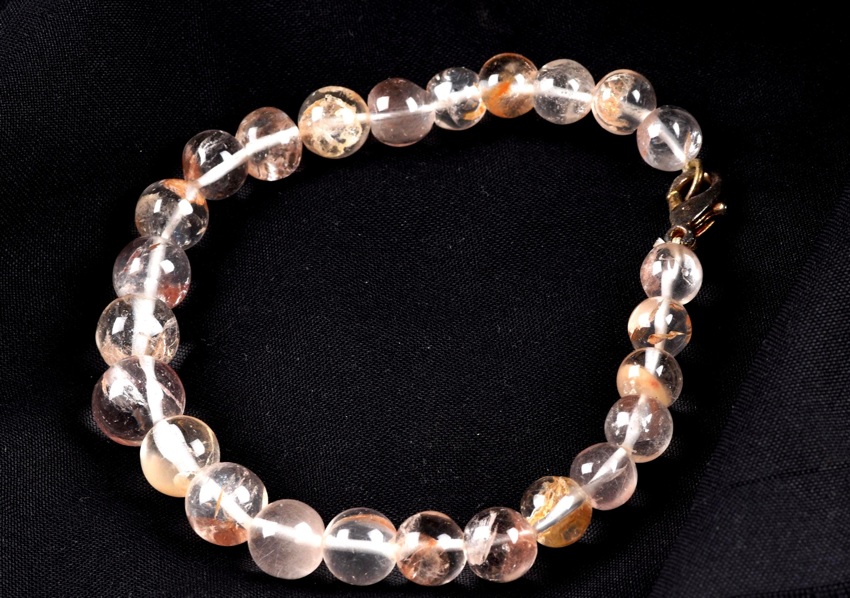 satyaloka     agnitite/ red hematite crystal  bracelet   synergy 12  8113