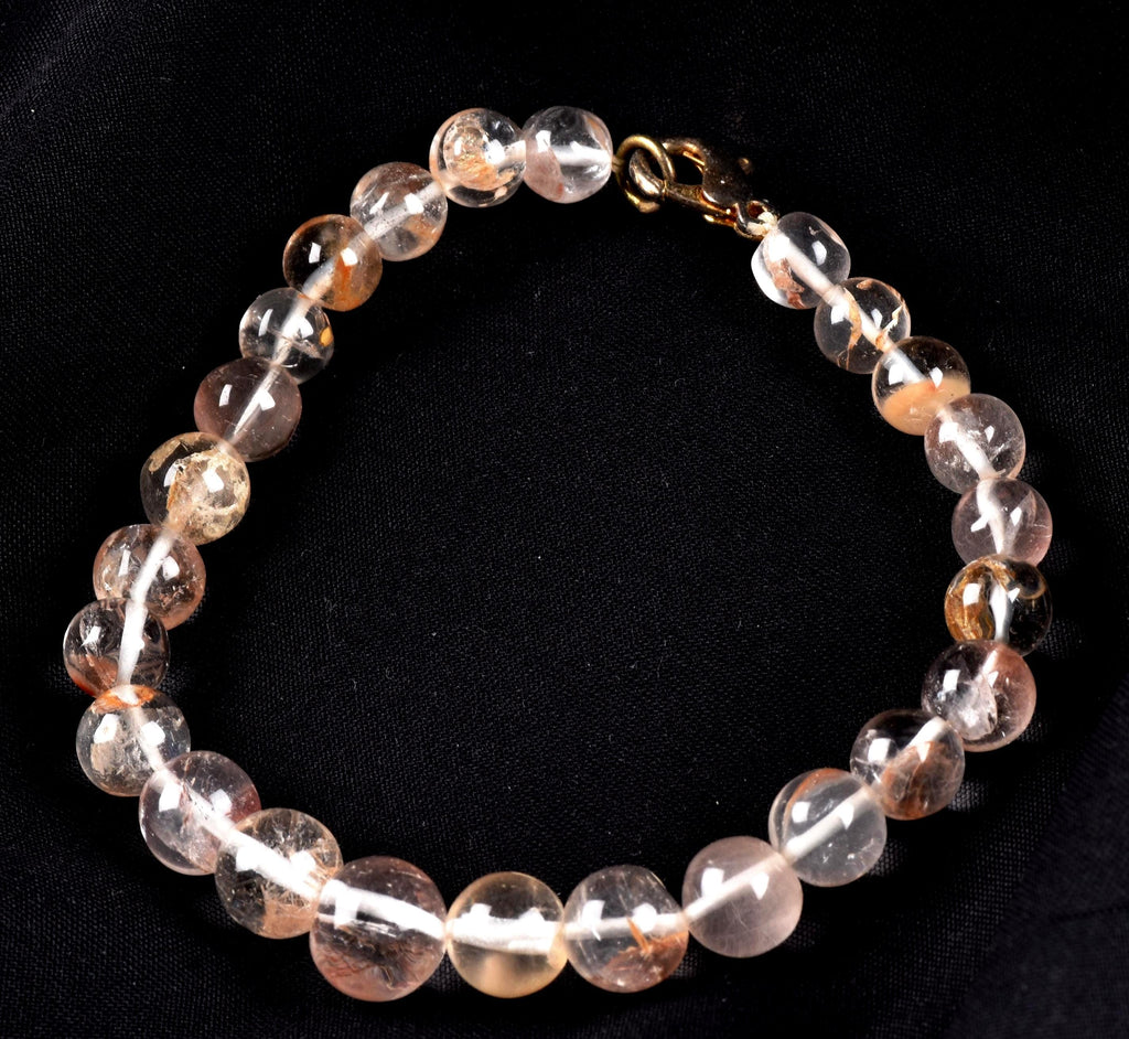 satyaloka     agnitite/ red hematite crystal  bracelet   synergy 12  8113