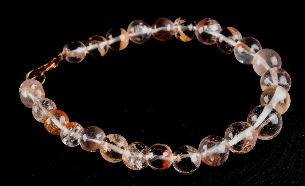 satyaloka     agnitite/ red hematite crystal  bracelet   synergy 12  8113
