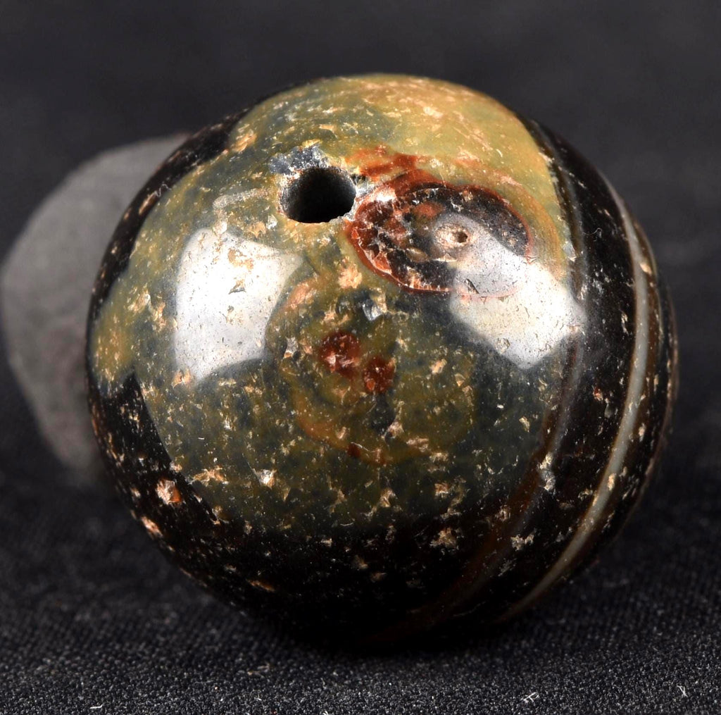 Mystic old  Sulemani  stone/dzi bead / bhaisajyaguru  shaman protection reach patina  #7807