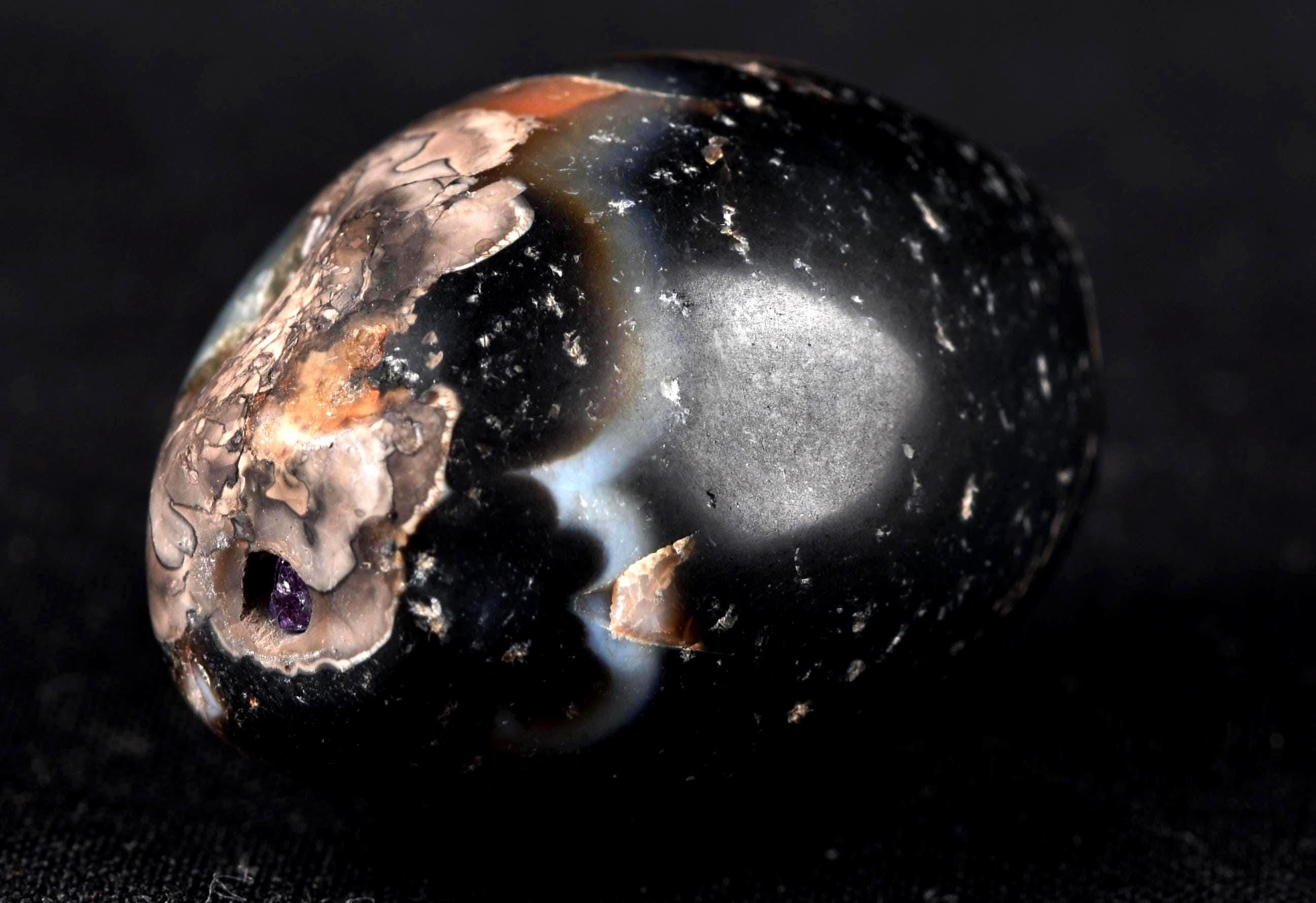 Mystic old  Sulemani  stone/dzi bead / bhaisajyaguru  shaman protection reach patina  #7813