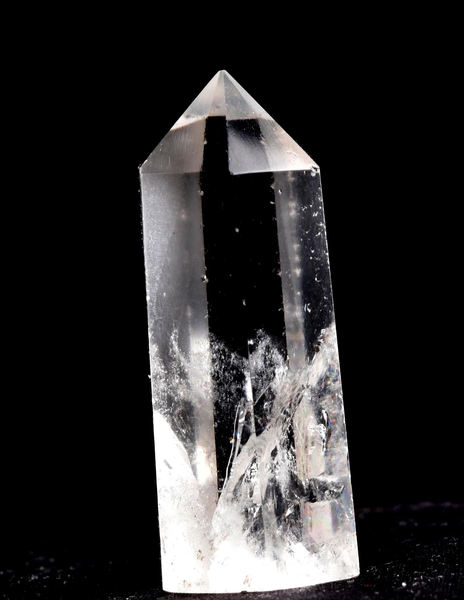 Satyaloka  quartz  8 sided obelisk rainbow  wand  High frequency synergy 12 crystal #8121