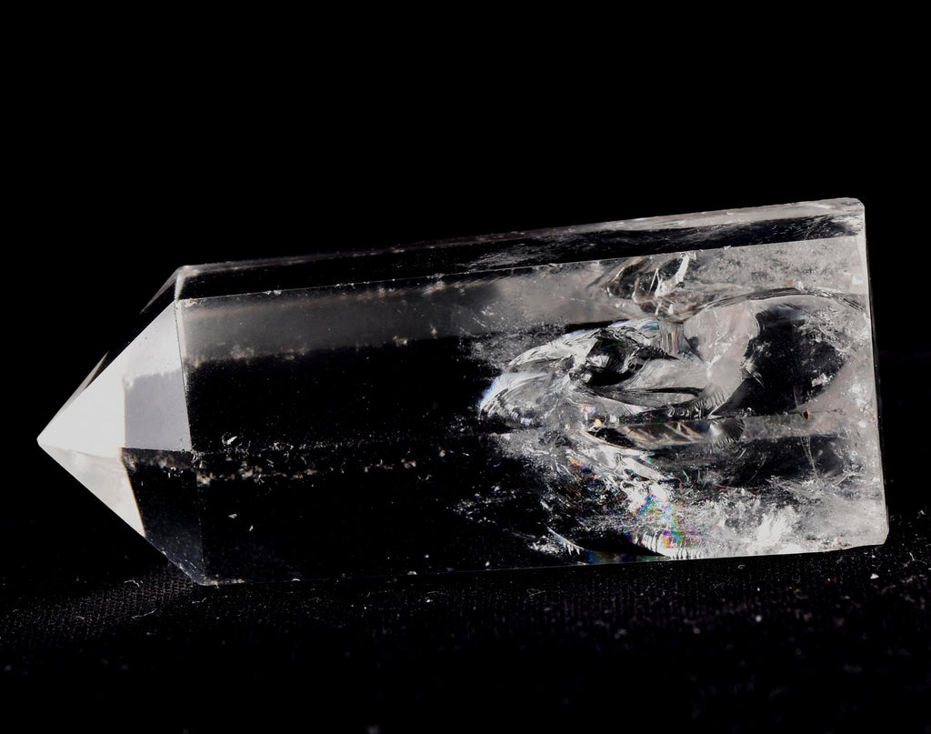 Satyaloka  quartz  8 sided obelisk rainbow  wand  High frequency synergy 12 crystal #8121