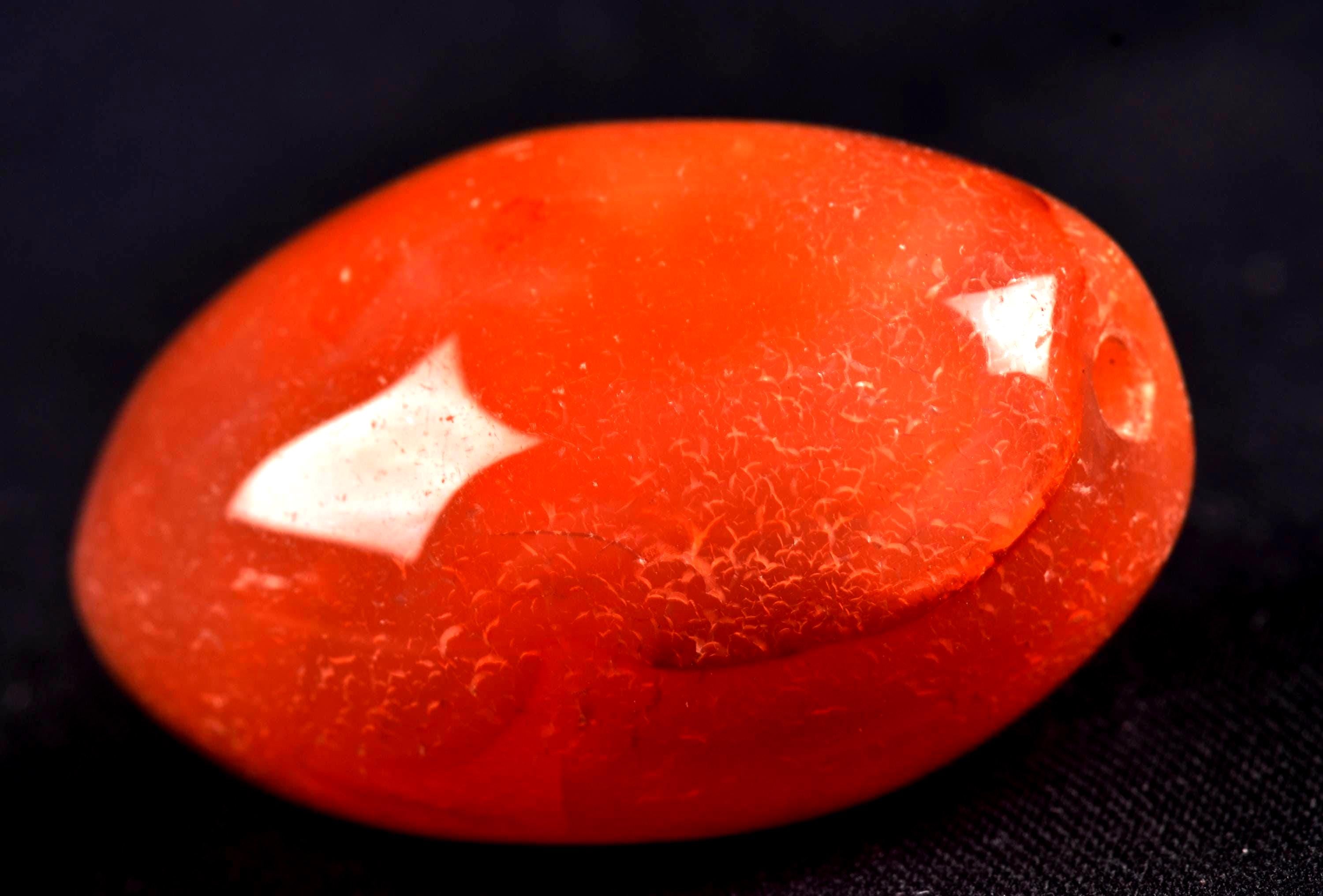 old mystic  pema raka = red lotus color bead ''sanctified'' by ritual, courage creativity# 8084