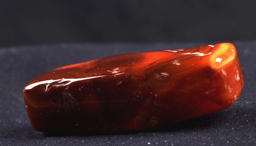 old mystic  pema raka = red lotus color  Carnelian  agate bead for strength courage creativity ''sanctified '' retualistic demadged  #8086